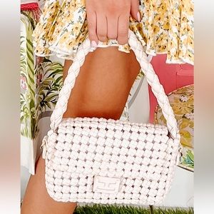Mini Woven Vegan Leather Crossbody Shoulder Bag